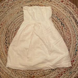 J. Crew Lorelei Strapless Seersucker White Dress - Size 8